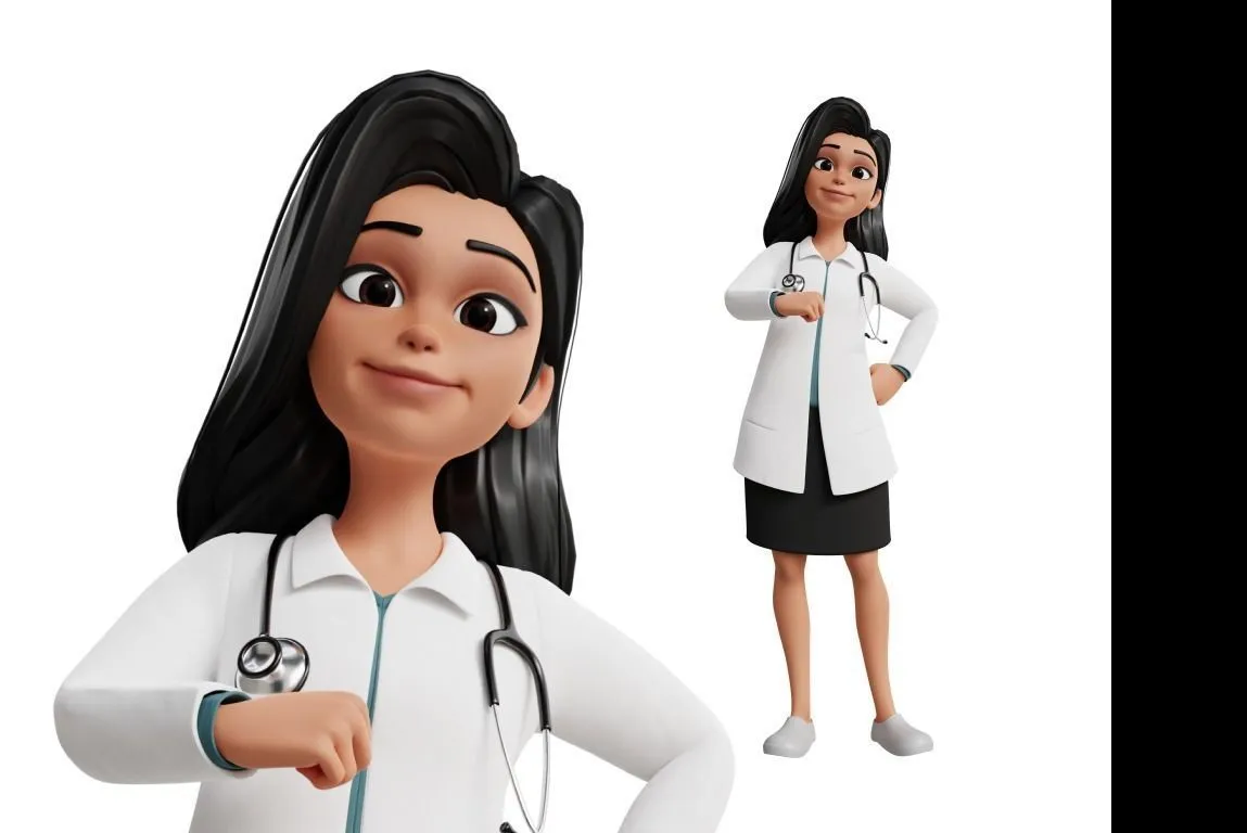 Doctor Cartoon Female Character showcase